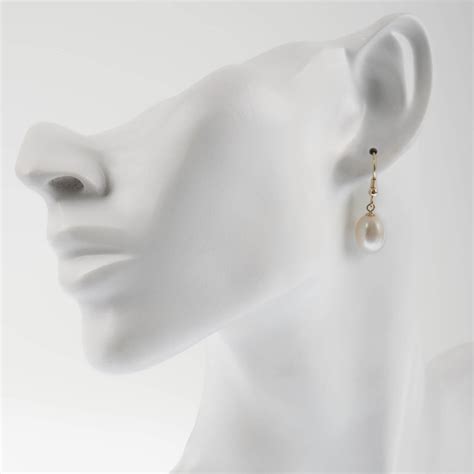 Ct Yellow Gold Freshwater Pearl Drop Earrings Buy Online Free