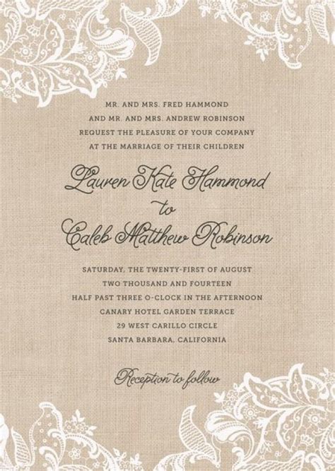 Invitation Burlap And Lace Wedding Invitations 2547391 Weddbook