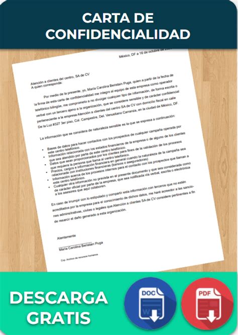 Carta De Confidencialidad 【 Ejemplos Y Formatos 】word Pdf 2022