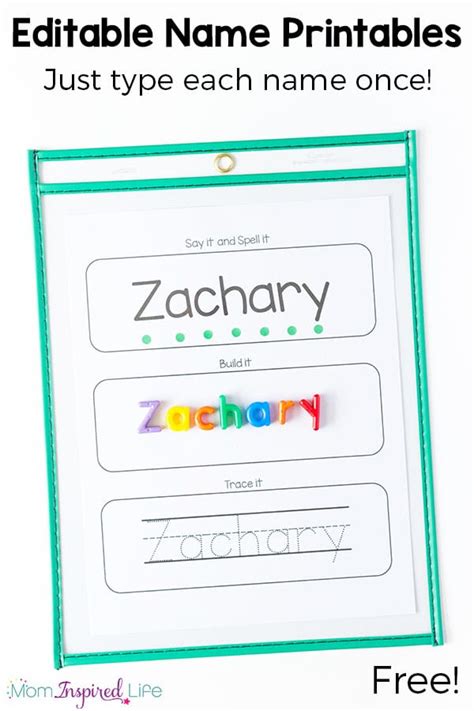 Free Name Printables For Preschoolers Printable Templates
