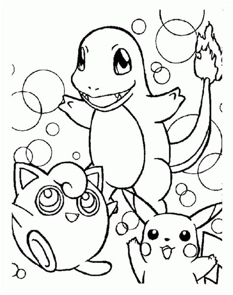 Pikachu And Friends Coloring Pages Pokemon Characters Coloring Pages