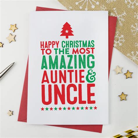 Amazing Aunt And Uncle Christmas Card A Is For Alphabet