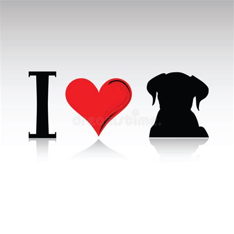 Sign I Love Dog Vector Illustration Stock Vector Illustration Of