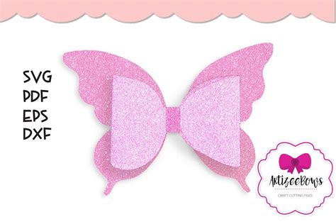 Butterfly Hair Bow SVG|Wings Bow|Cricut Silhouette Bow (1057846) | Cut