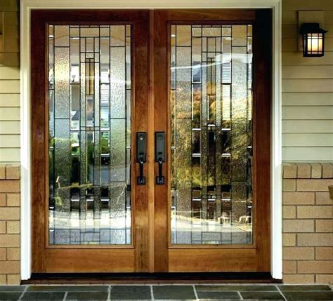 Double Wood Front Doors Entry Home Depot Contemporary Glass Glazed