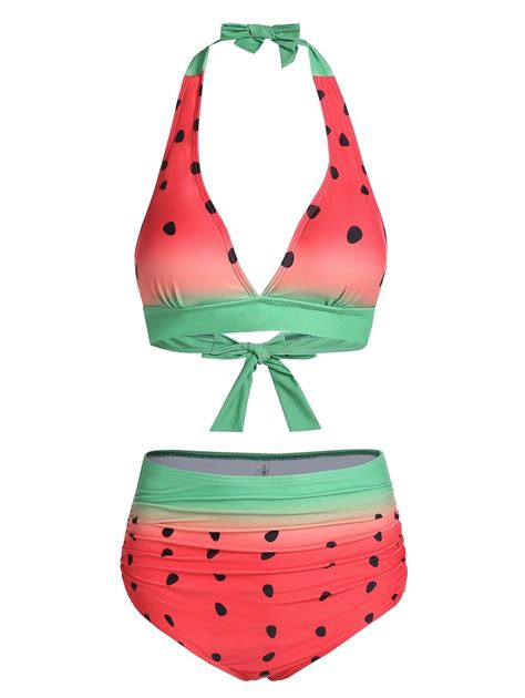 watermelon print halter padded bikini swimwear bikini swimwear bikinis halter bikini swimwear