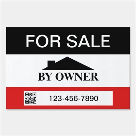 For Sale By Owner House Sale With Qr Template Yard Sign