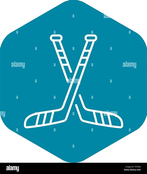 Crossed Hockey Stick Icon Outline Style Stock Vector Image And Art Alamy