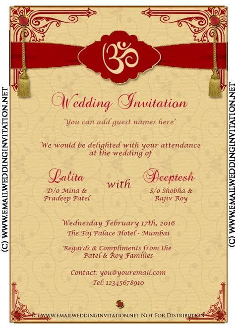 Indian Wedding Invitation Card Template Free Resume Example Gallery