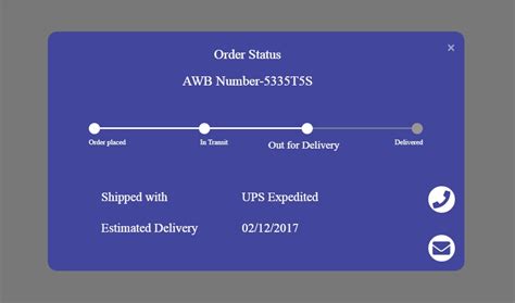 Bootstrap 4 Track Your Order With Progress Bar Modal Example