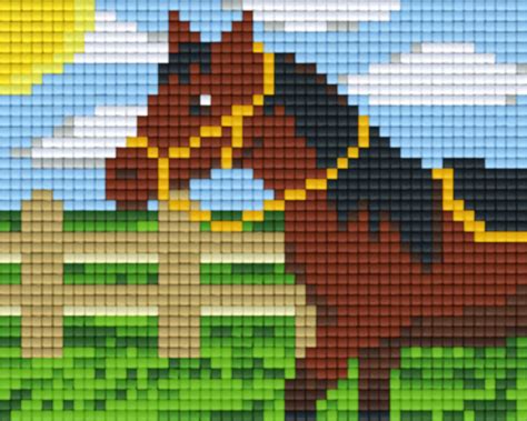 Horse In Paddock One 1 Baseplate Pixelhobby Mini Mosaic Art Kits