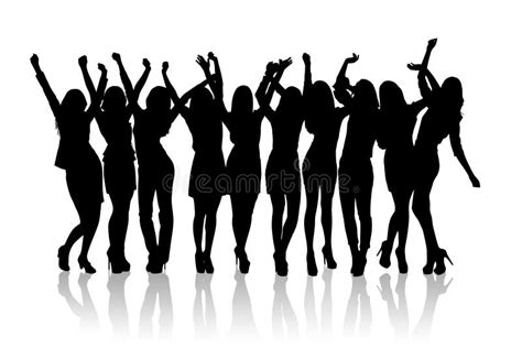 Group Of Silhouette Girls Dancing Stock Illustration Image 62527514