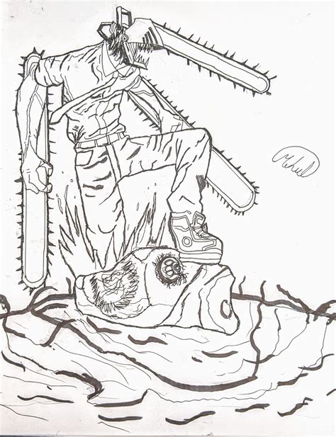 I Drew Chainsaw Man And Outlined It This Time Rchainsawman