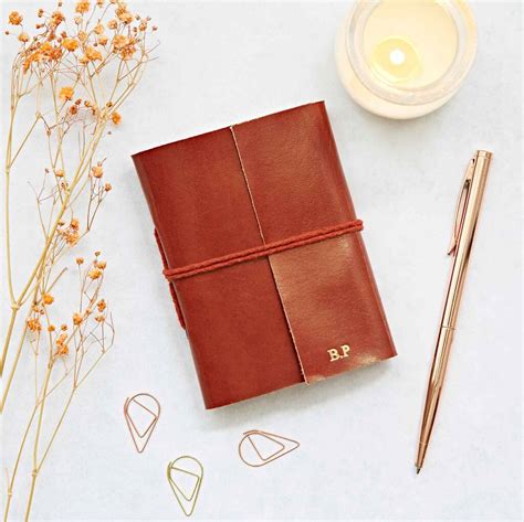 Personalised Distressed Leather Pocket Notebook By Paper High