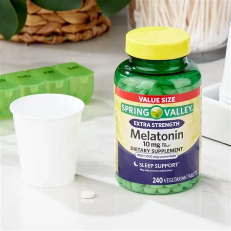 SPRING VALLEY EXTRA Strength Melatonin Tablets 10 Mg 240 Count R 19