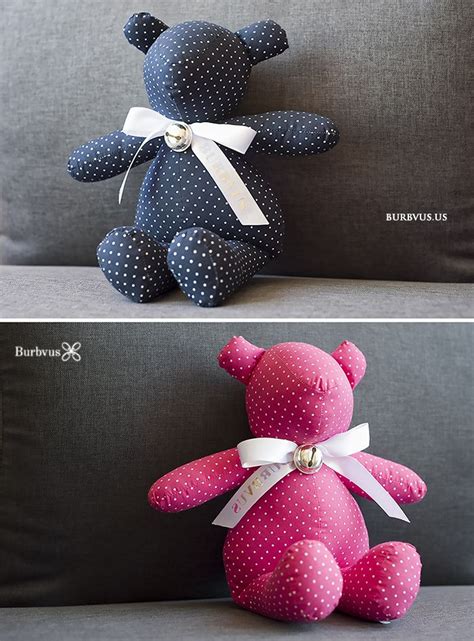 Handmade Stuffed Bear Blue or Pink Burbvus Stuffed Animals | Etsy | Teddy bear stuffed animal ...