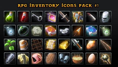 Rpg Inventory Icons Pack 1 Gamedev Market Icon Pack Rpg Icon