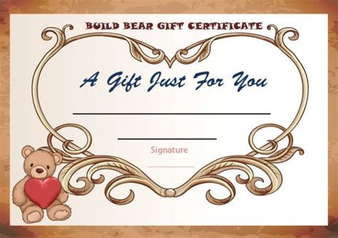 Build A Bear T Certificate Template Printable Templates By Nora