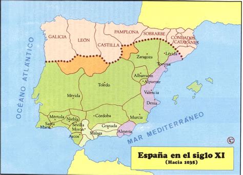 España En El Siglo Xi 1035 Siglo Xi Historia De España Mapas Antiguos