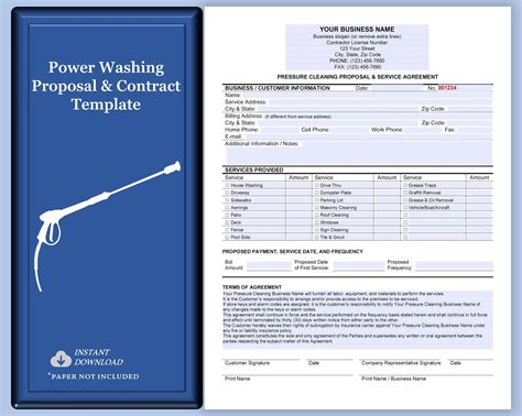 Pressure Washing Proposal And Service Agreement Power Washing Contract