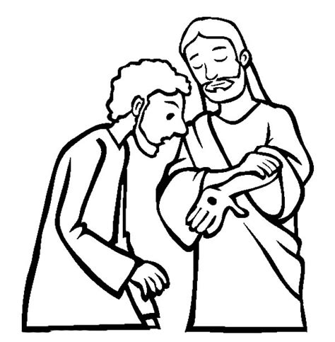 Jesus Christ Show His Hand To Doubting Thomas Coloring Pages Kids