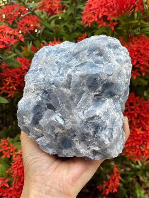 Grade A Extra Large Blue Calcite Rough Natural Stones 25 7 Raw