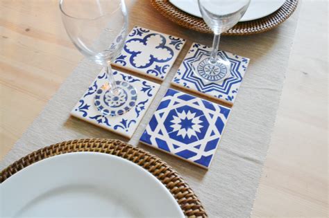 Coasters Set In Portuguese Tiles Hand Painted Set A Tilepassion