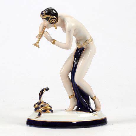 Figurine Porcelain Snake Charmer Art Deco Royal Dux Ceramics Porcelain European Auctionet