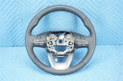 Hyundai Kona Steering Wheel Complete Black Leather 2018 2019 Oem Ebay