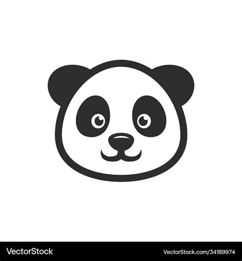 Panda Head Smile Icon Images Royalty Free Vector Image