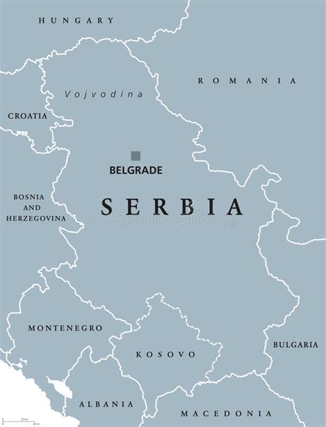 Serbia Political Map With Capital Belgrade Stock Vector Illustration