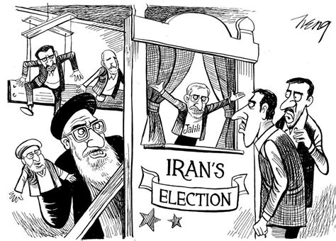 opinion heng cartoon iran s presidential race the new york times