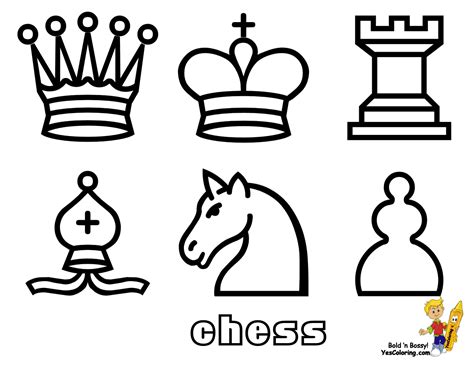 Smooth Chess Coloring Pages To Print 1 Chess Pieces Free Chess