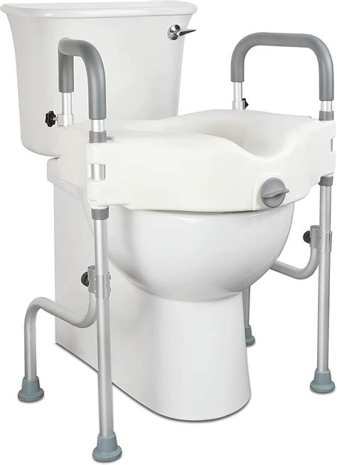 Amazon Com Raised Toilet Seat Elevated Toilet Seat Riser With Handles Height Adjustable Legs