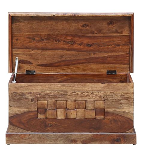Buy Woodway Solid Wood Trunk In Rustic Teak Finish By Woodsworth Online