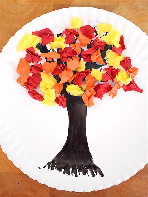 Tissue Paper Fall Crafts Tree With Diverse Hobbyist Digest