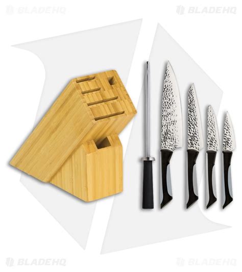 Kai Luna 6 Piece Kitchen Knife Set W Wood Storage Block