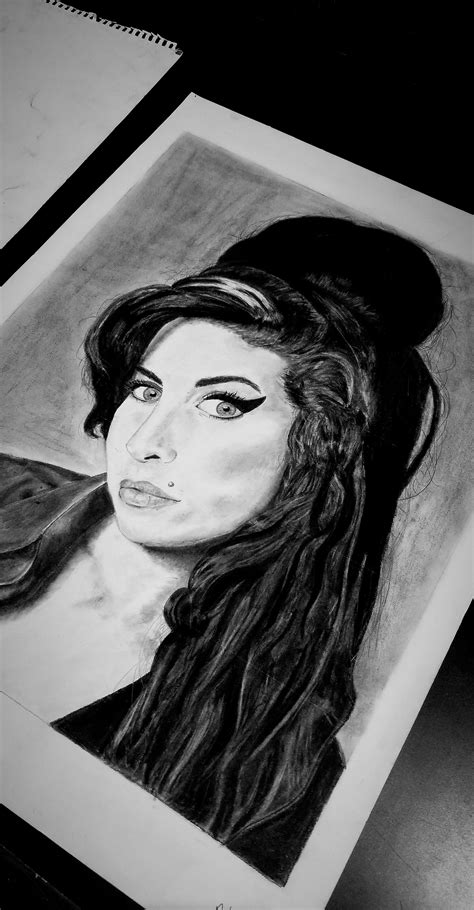 Amy Winehouse Charcoal Medium On Behance