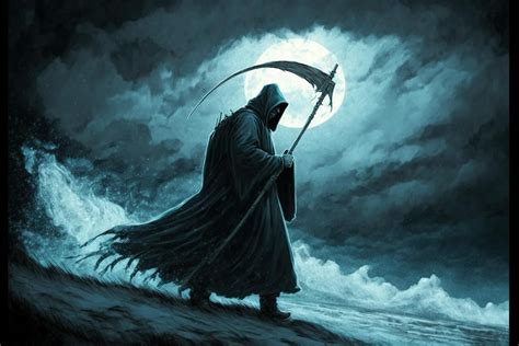 Premium Photo The Death As Know As Grim Reaper Casts Black Magic On