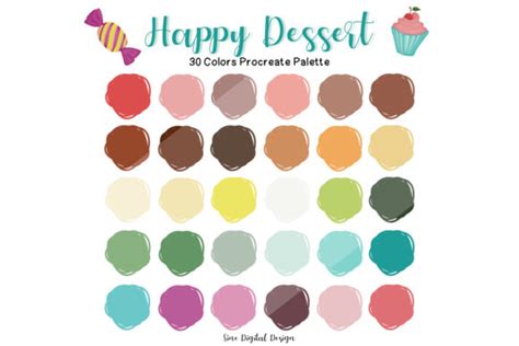 Happy Dessert Color Palette Procreate Graphic By Sinedigitaldesigns