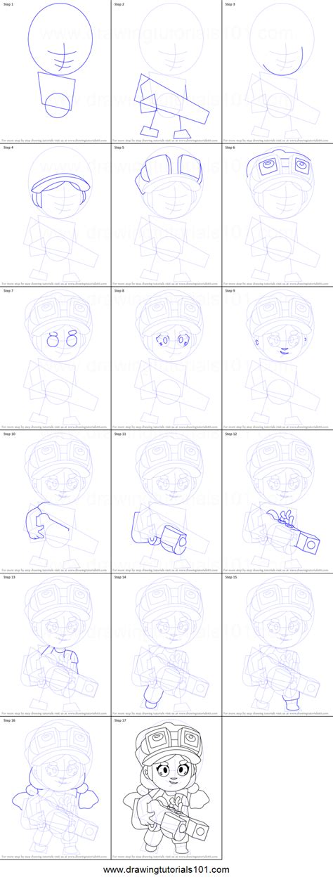 How To Draw Jessie From Brawl Stars Printable Step By Step Drawing