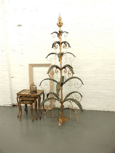15.5cm h x 40cm w x 40cm d, colour: 7FT Christmas Tree ~ Rare Vintage Gold Gilt Wrought Iron ...