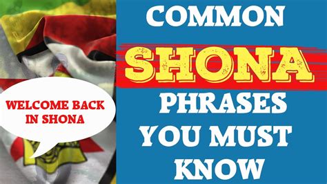 Learn Shona Common Shona Phrases Part 8 Welcome Back In Shona