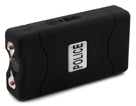 Police Mini Stun Gun 800 Black 50 Bv Rechargeable With Led Flashlight