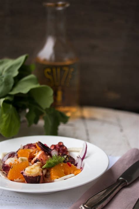 Allerliebster Pulpo Salat mit Fenchel Orangen Ingwer und Kreuzkümmel