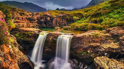 The Fairy Pools Isle Of Skye Scotland River Clouds Landscape Sky