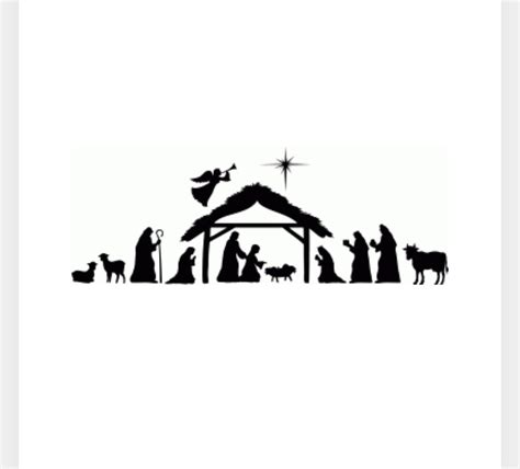 Nativity layout | Nativity silhouette, Nativity scene silhouette ...