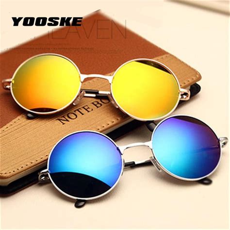 Yooske Women Men Alloy Round Sunglasses Male Female Metal Sun Glasses Round Sunglasses Women