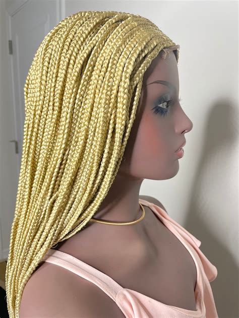 Braided Lace Front Wig Lemonade Braids 613 Platinum Blonde Etsy