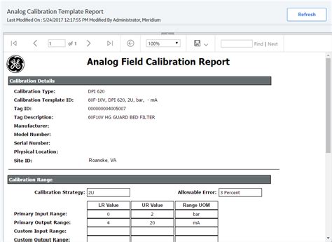 Calibration Templates And Profiles Predix Apm Ge Digital